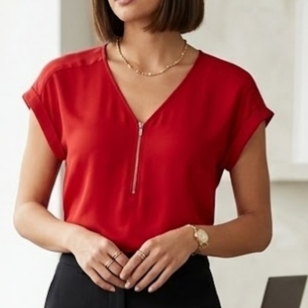 Express Vibrant Red Blouse Size XS